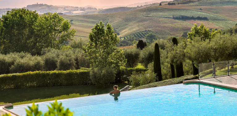 Fonteverde, the thermal pool with view on Val d'Orcia