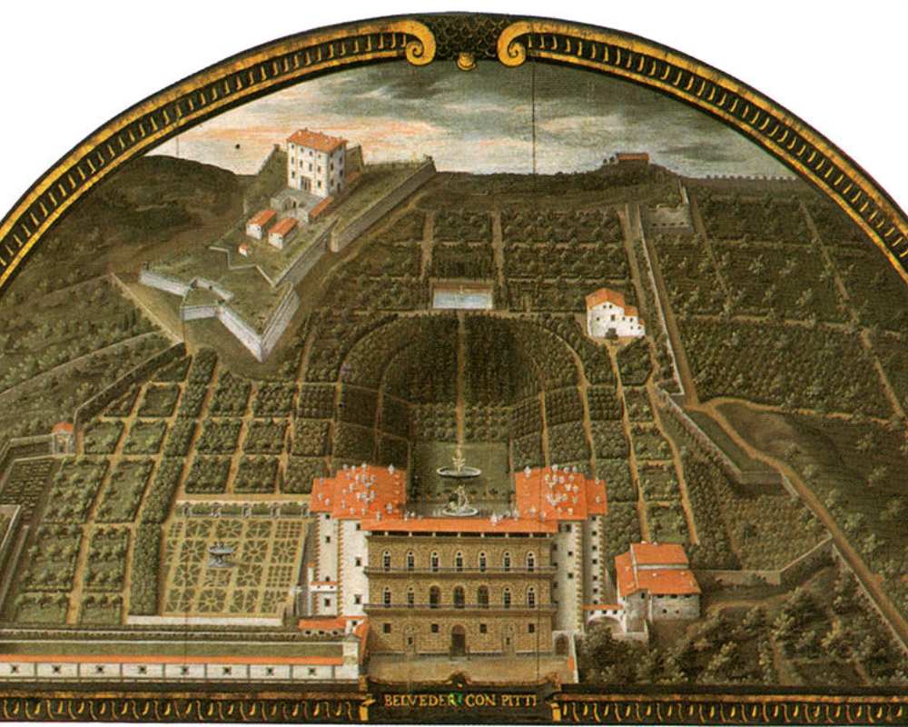 Lunette of Pitti Palace and Boboli Gardens, 1599