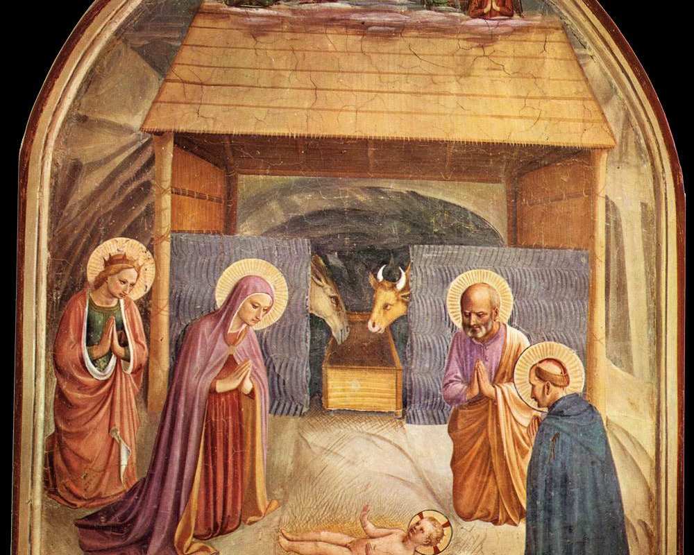 Fra Angelico, Nativity, Fresco in San Marco (cell #5)
