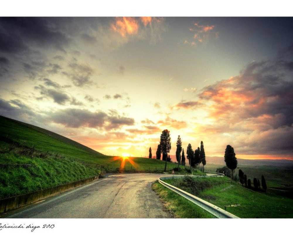 Sunset in the area of Volterra
