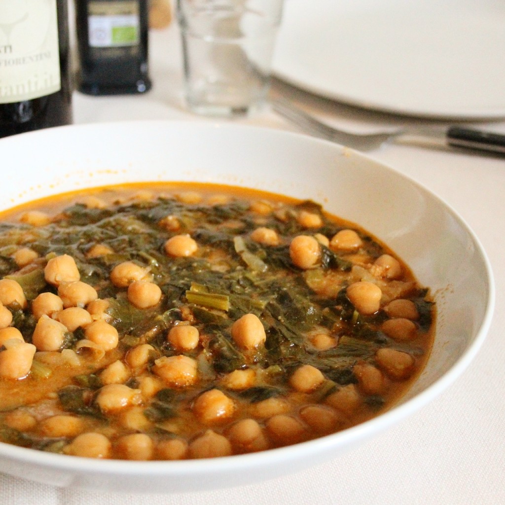 Tuscan chickpea and chards soup or 