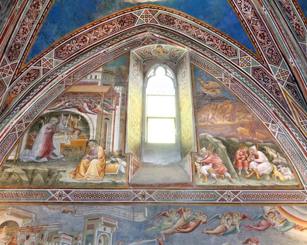 Detail of the frescoes, the Nativity