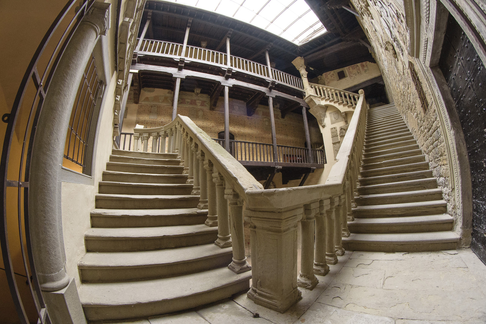 The stairways to Poppi Castle