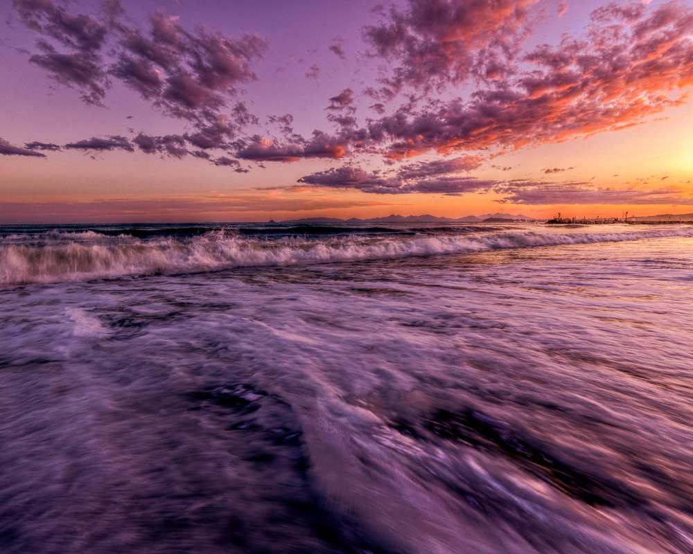 Il mare della Sterpaia al tramonto