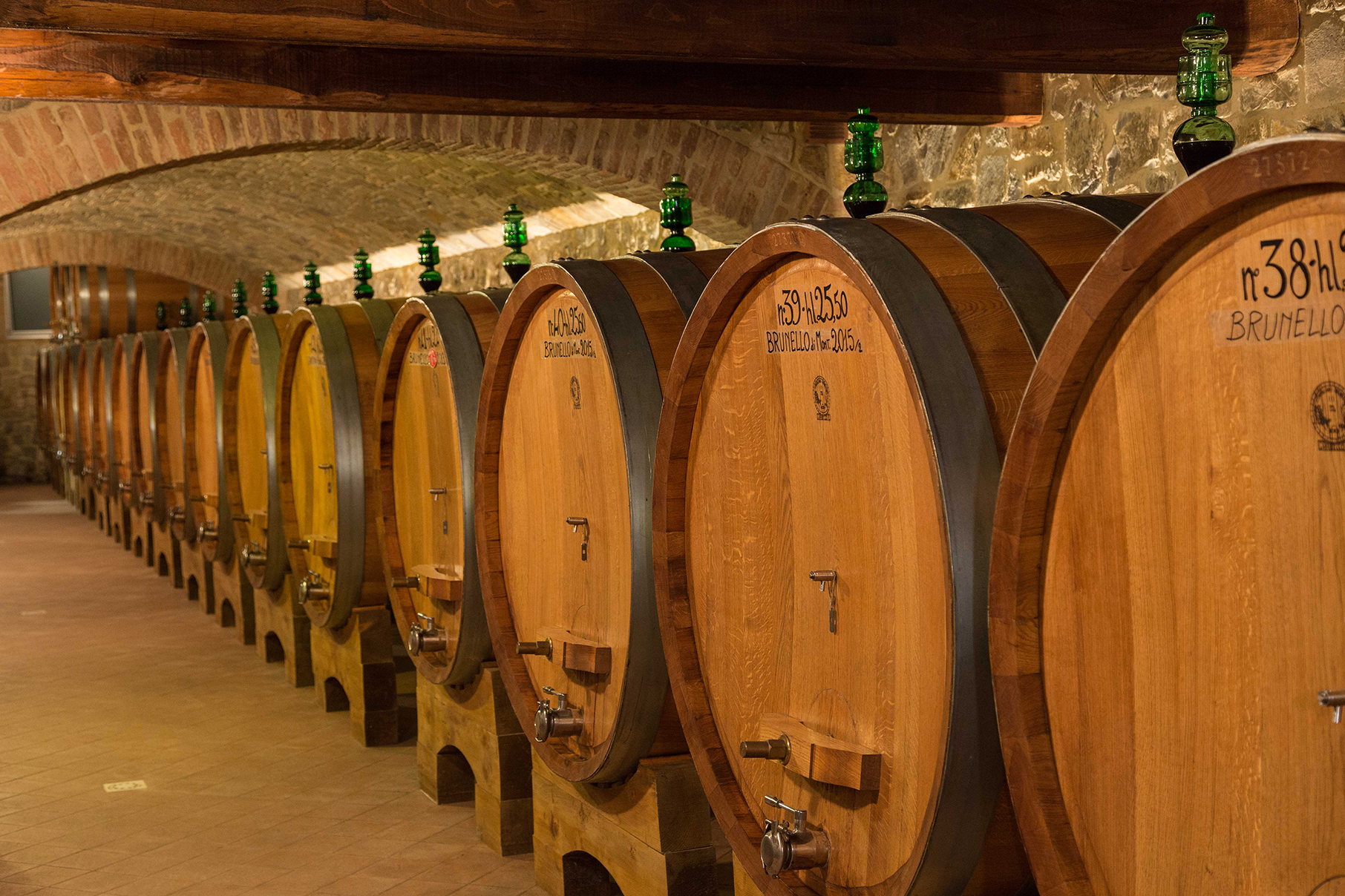 Barrels of Brunello di Montalcino