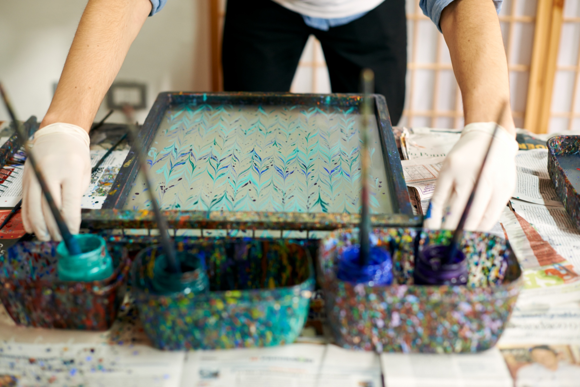 Paper marbling from Diane Bouvier