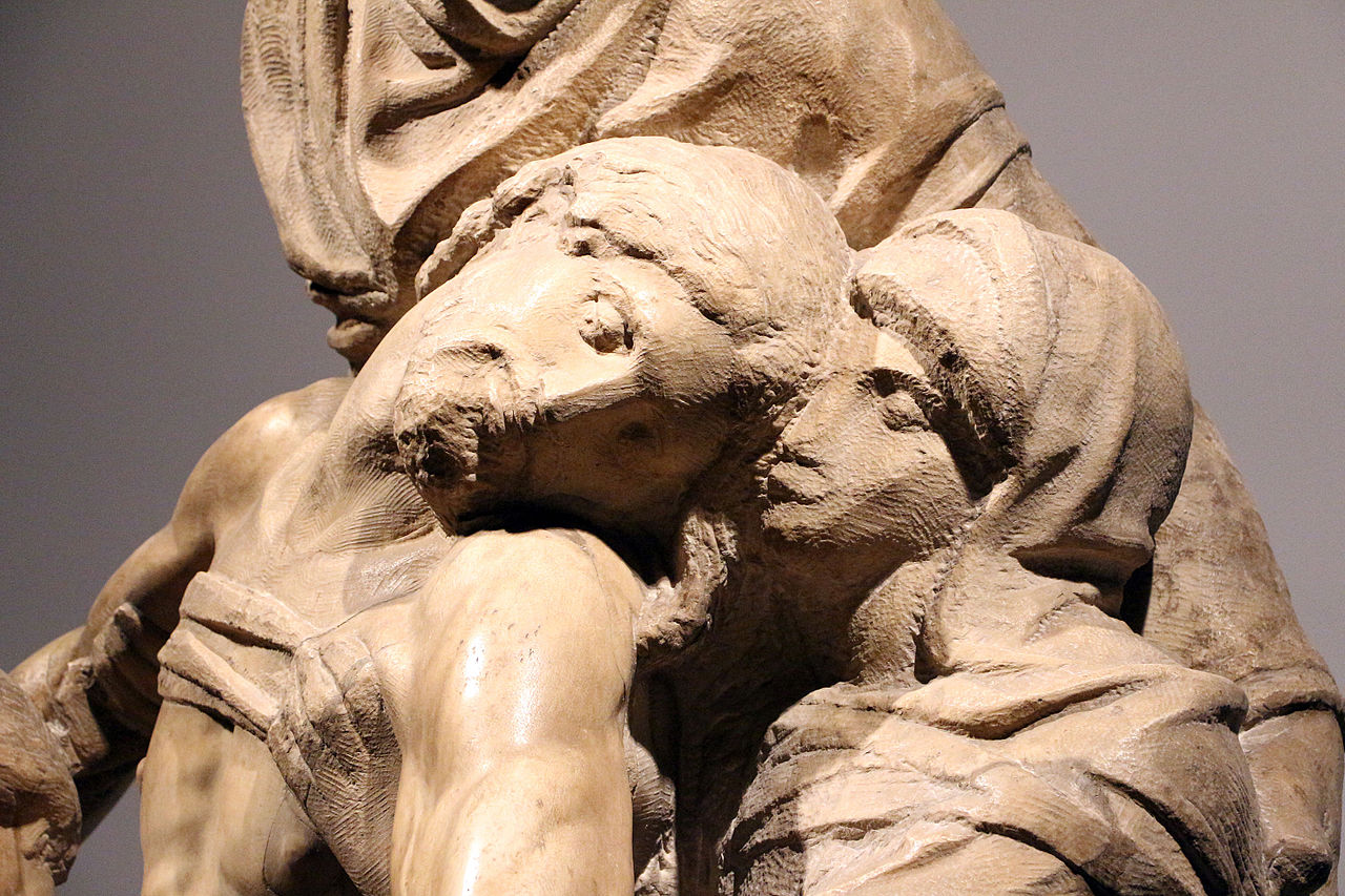 Ein Detail von Michelangelos Pietà Bandini