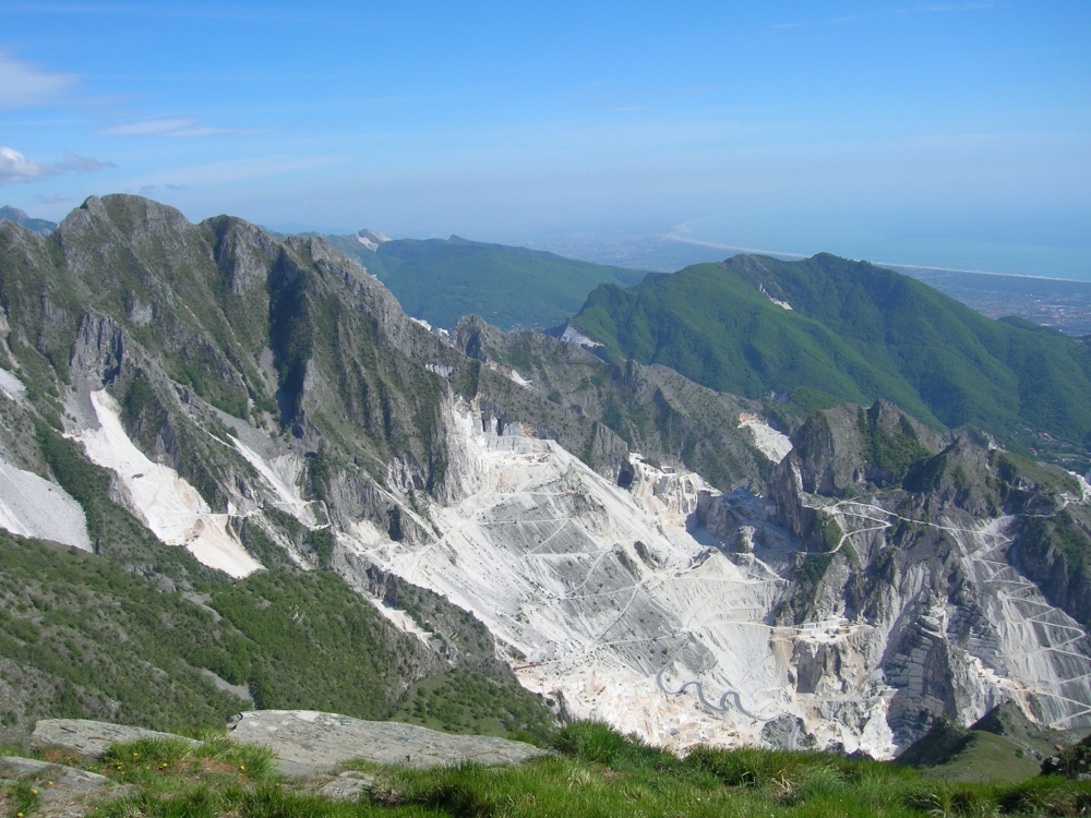 The white marble of the Apuan Alps