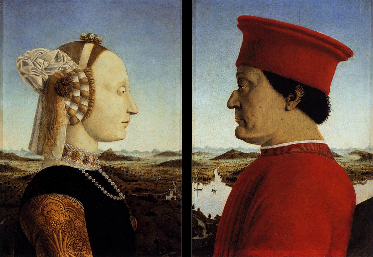 Das Herzogspaar von Urbino Federico da Montefeltro und Battista Sforza, Piero della Francesca